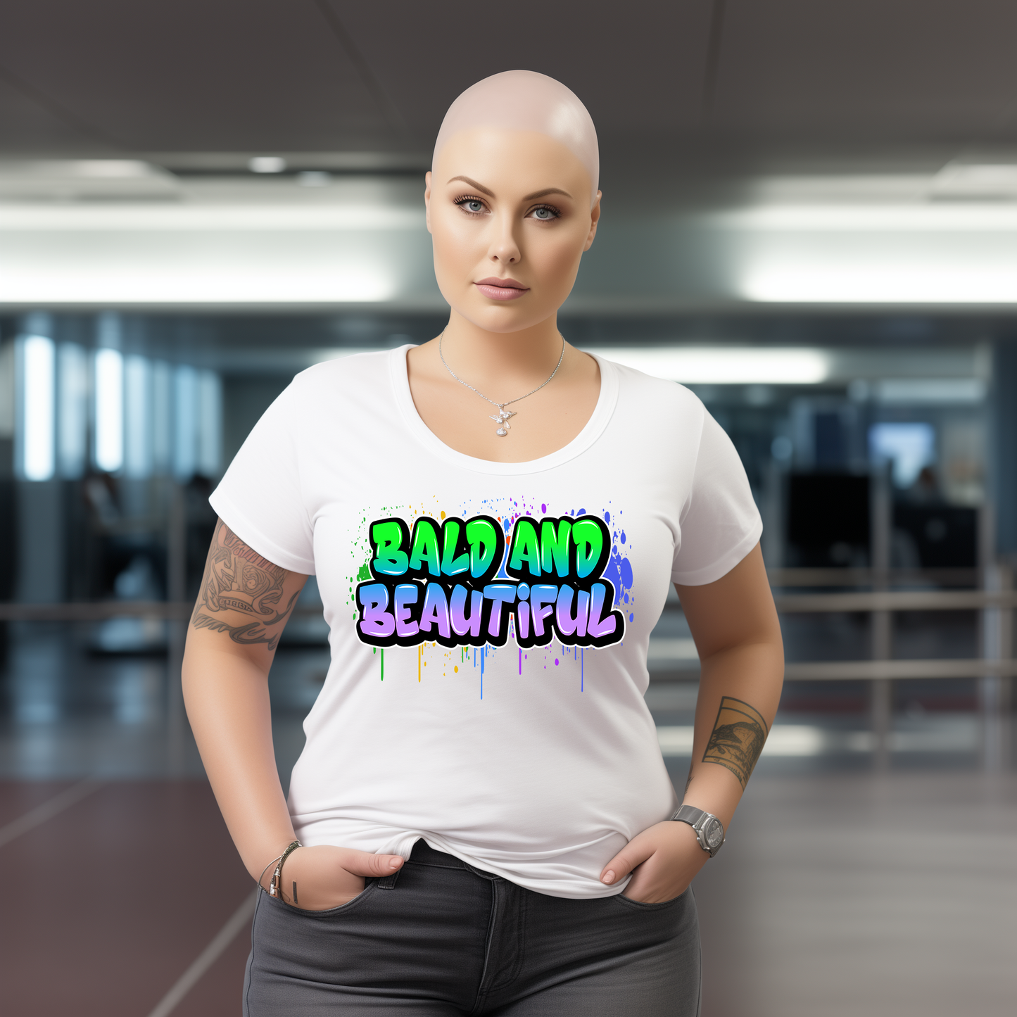 Bald & Beautiful Graffiti T-shirt