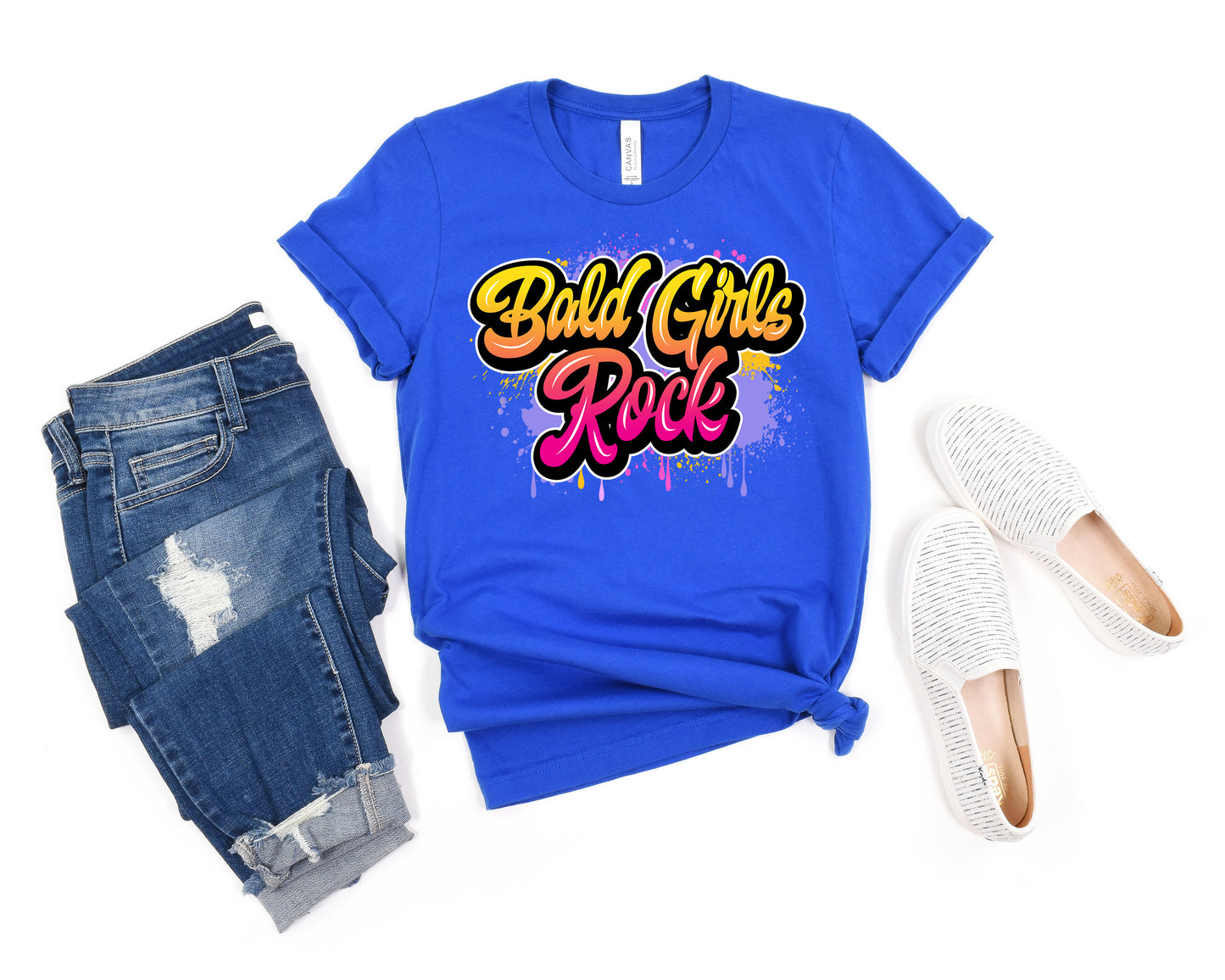 Bald Girls Rock Graffiti Shirt | Beautiful Bald Woman T shirt | Bald By Choice Tee