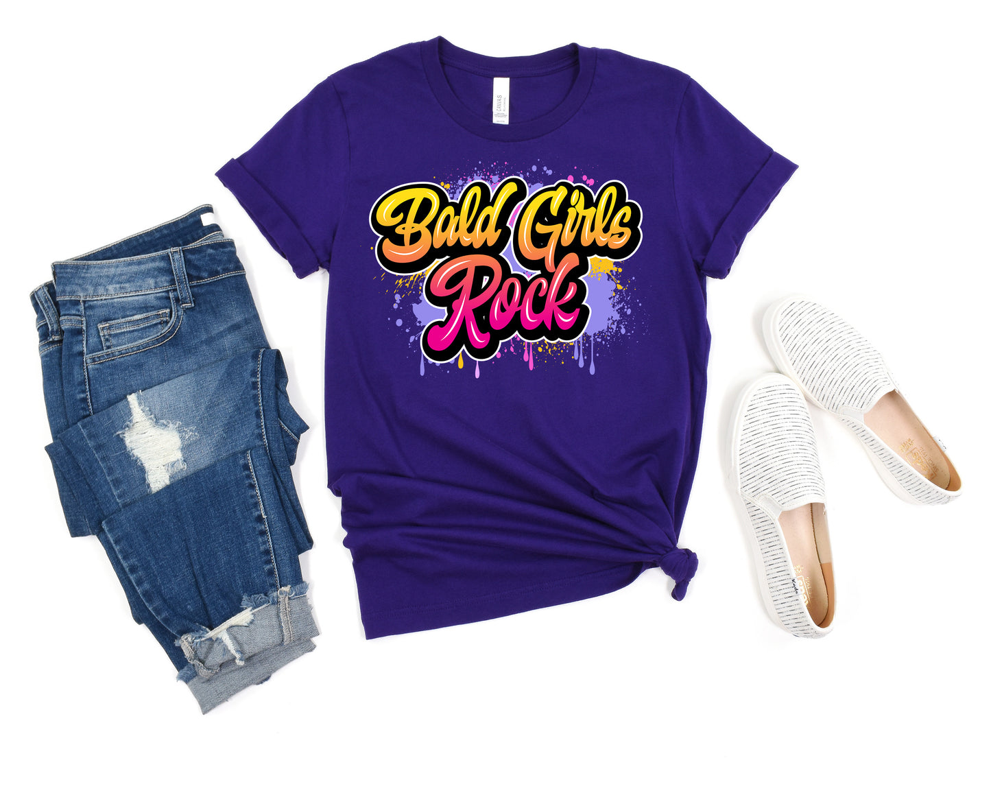 Bald Girls Rock Graffiti Shirt | Beautiful Bald Woman T shirt | Bald By Choice Tee