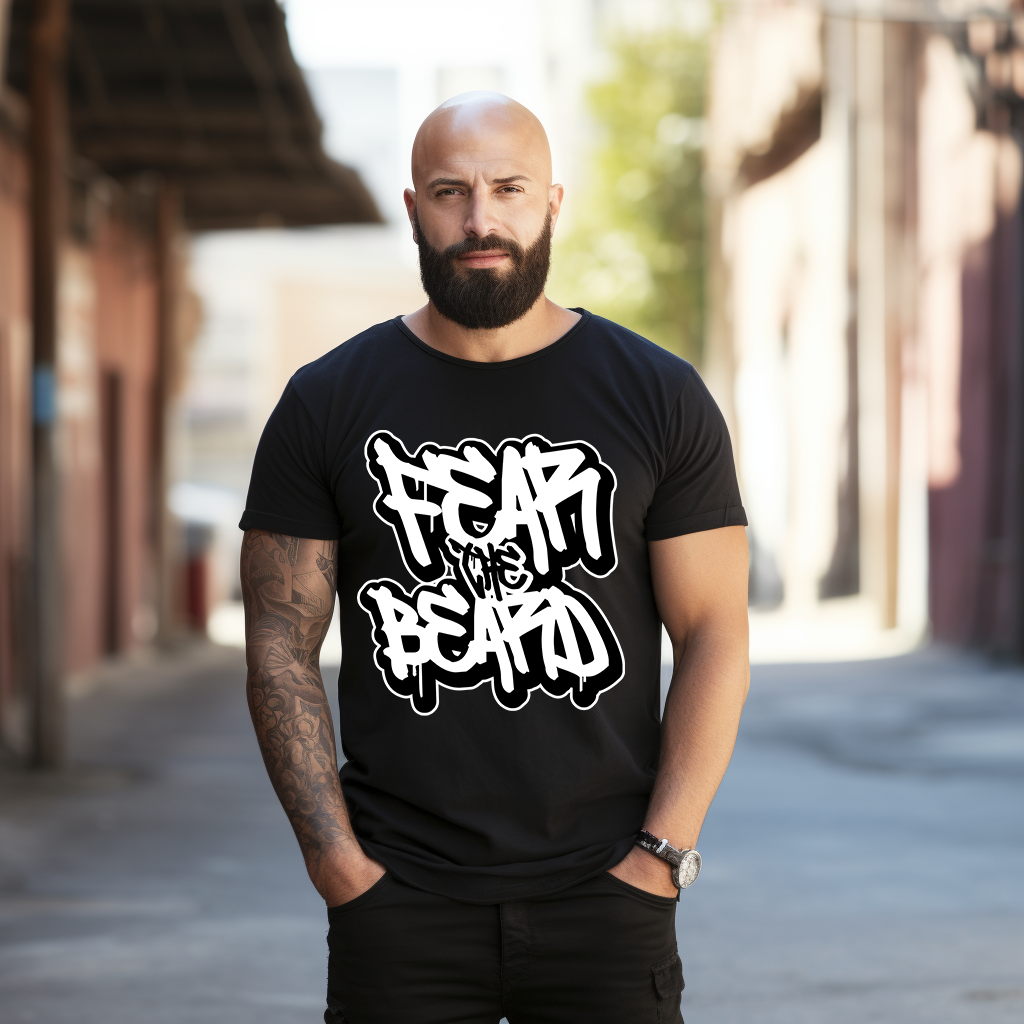 Fear The Beard Graffiti T-shirt, Bearded Man Shirt