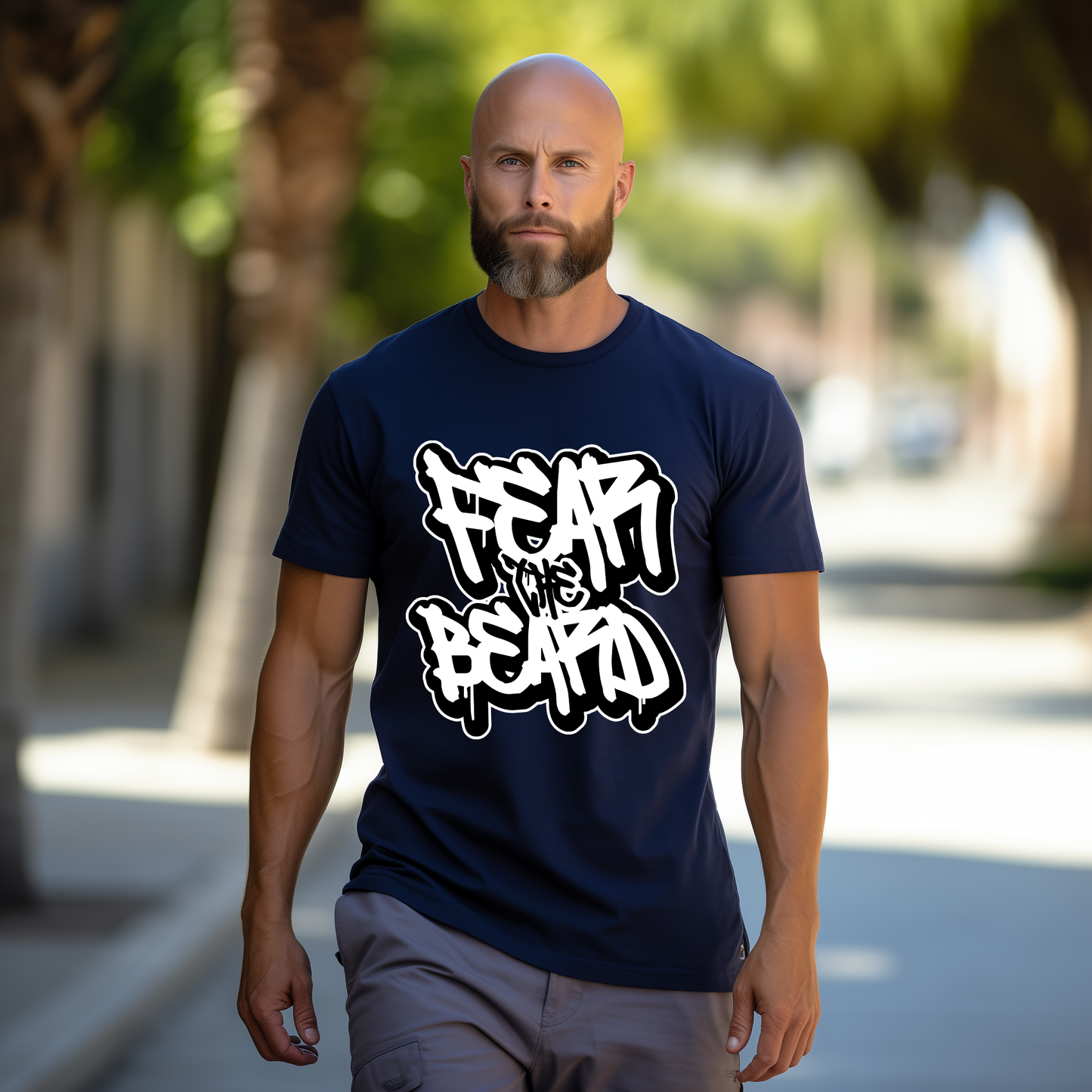 Fear The Beard Graffiti T-shirt, Bearded Man Shirt